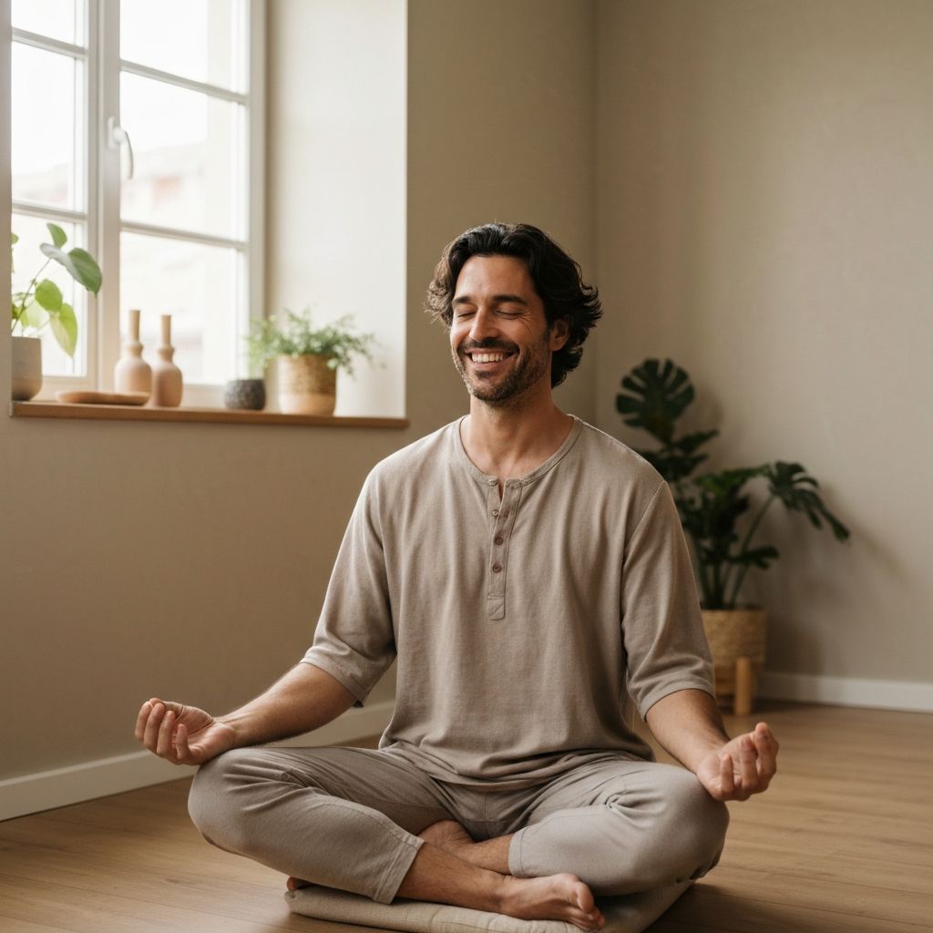 Man practicing mindfulness meditation
