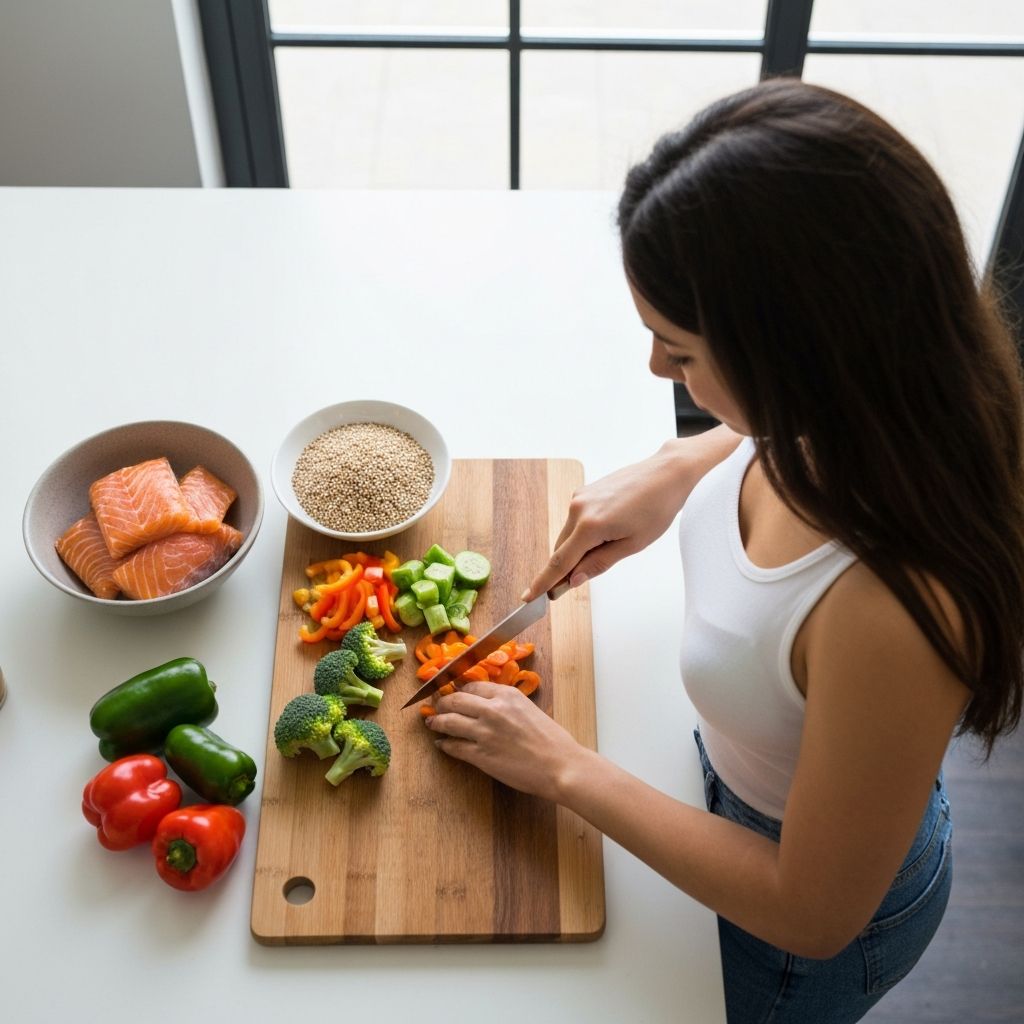 Healthy nutritious meal preparation